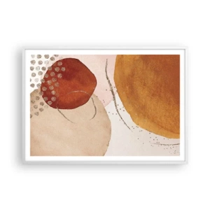 Plakat w białej ramie - Krągłość i ruch - 100x70 cm