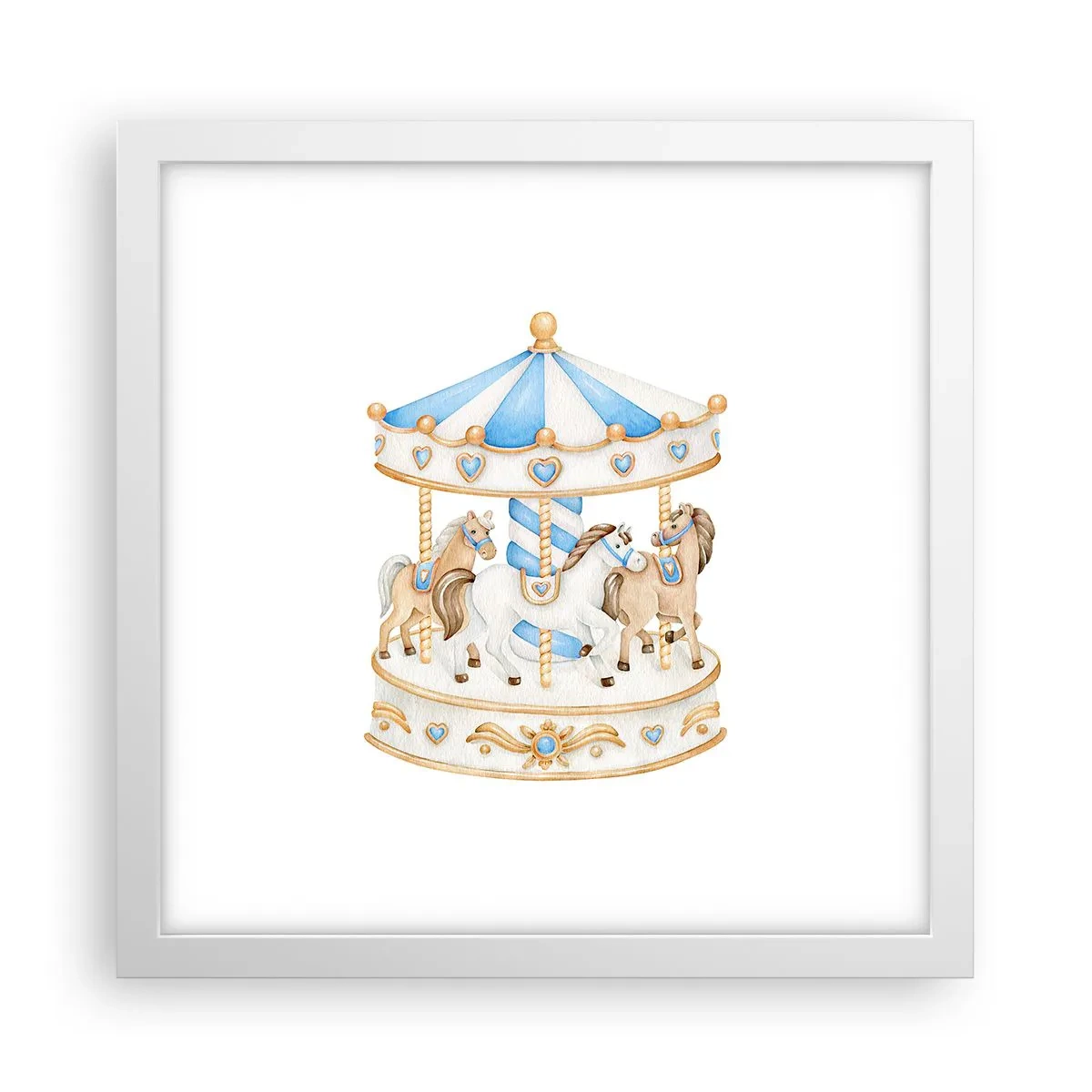 Plakat w białej ramie - Słodkie dzieciństwo - 30x30 cm