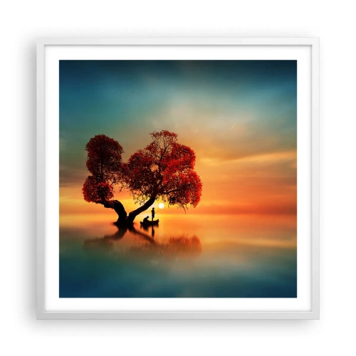 Plakat w białej ramie - Oddaleńcy i ciszyzna bezświata - 60x60 cm