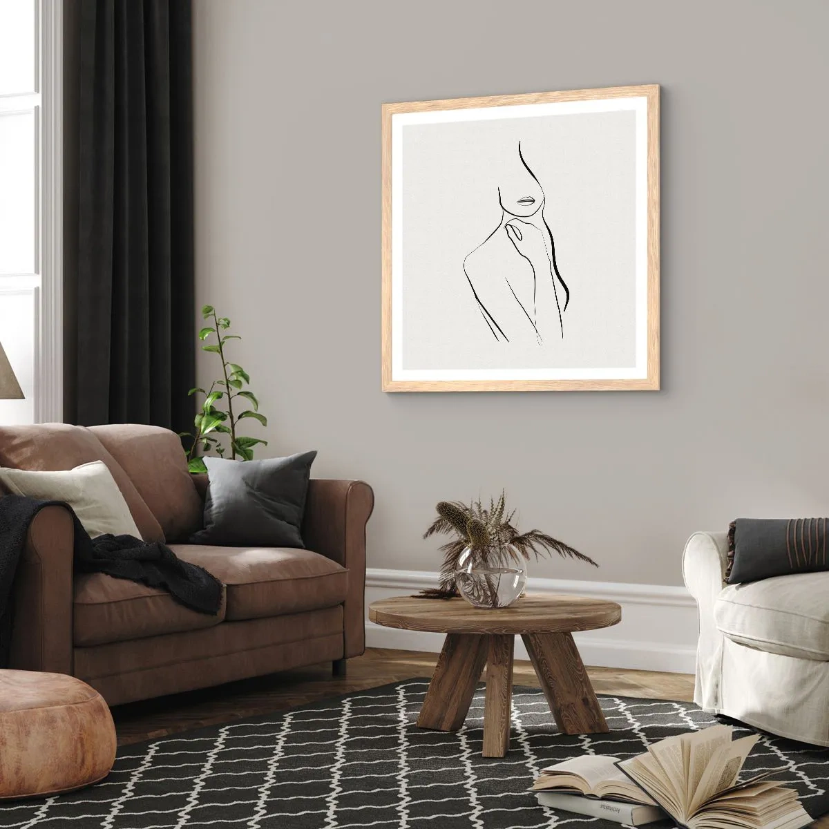 Plakat w ramie jasny dąb - Fala melancholii - 60x60 cm