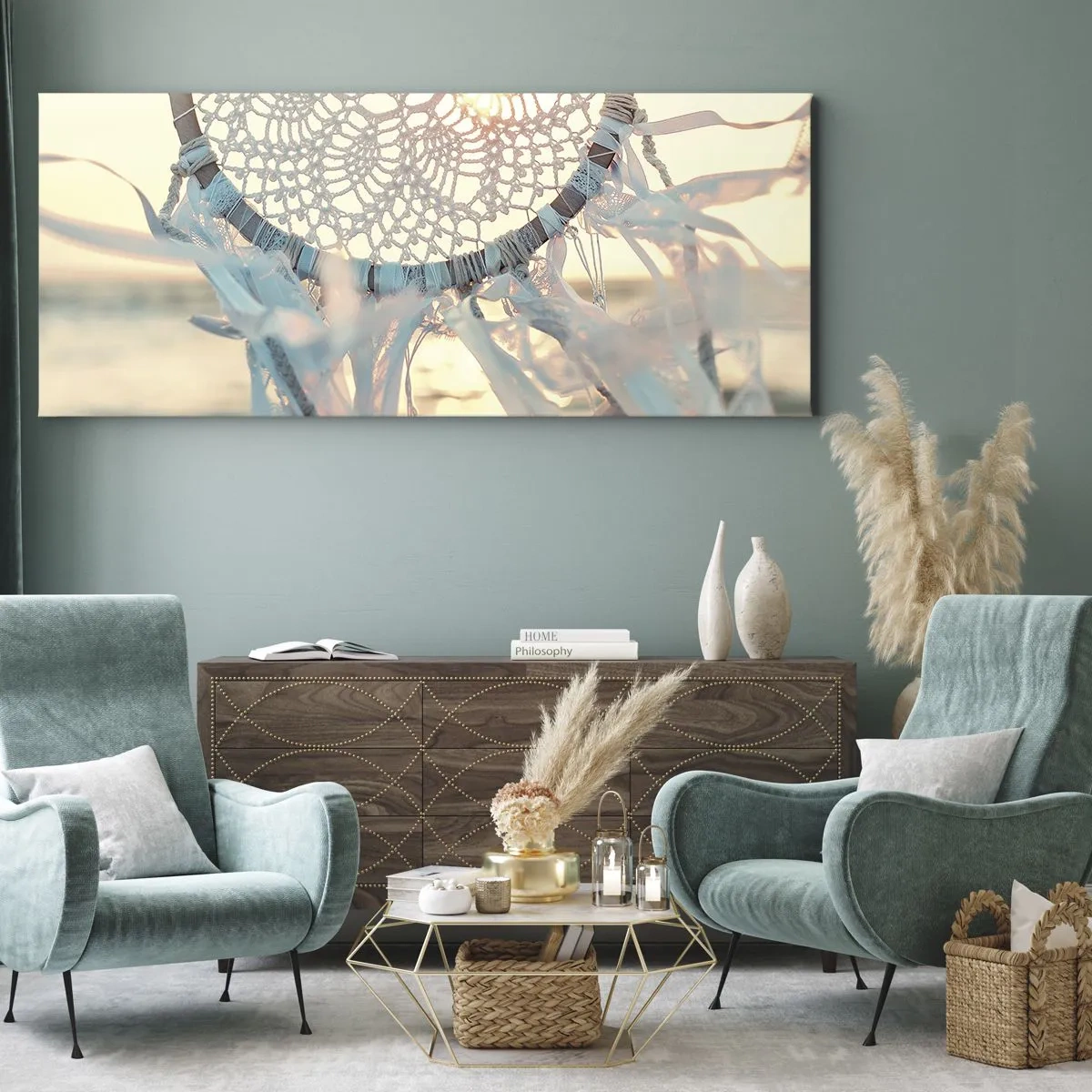 Obraz na płótnie - Koronkowy totem - 100x40 cm