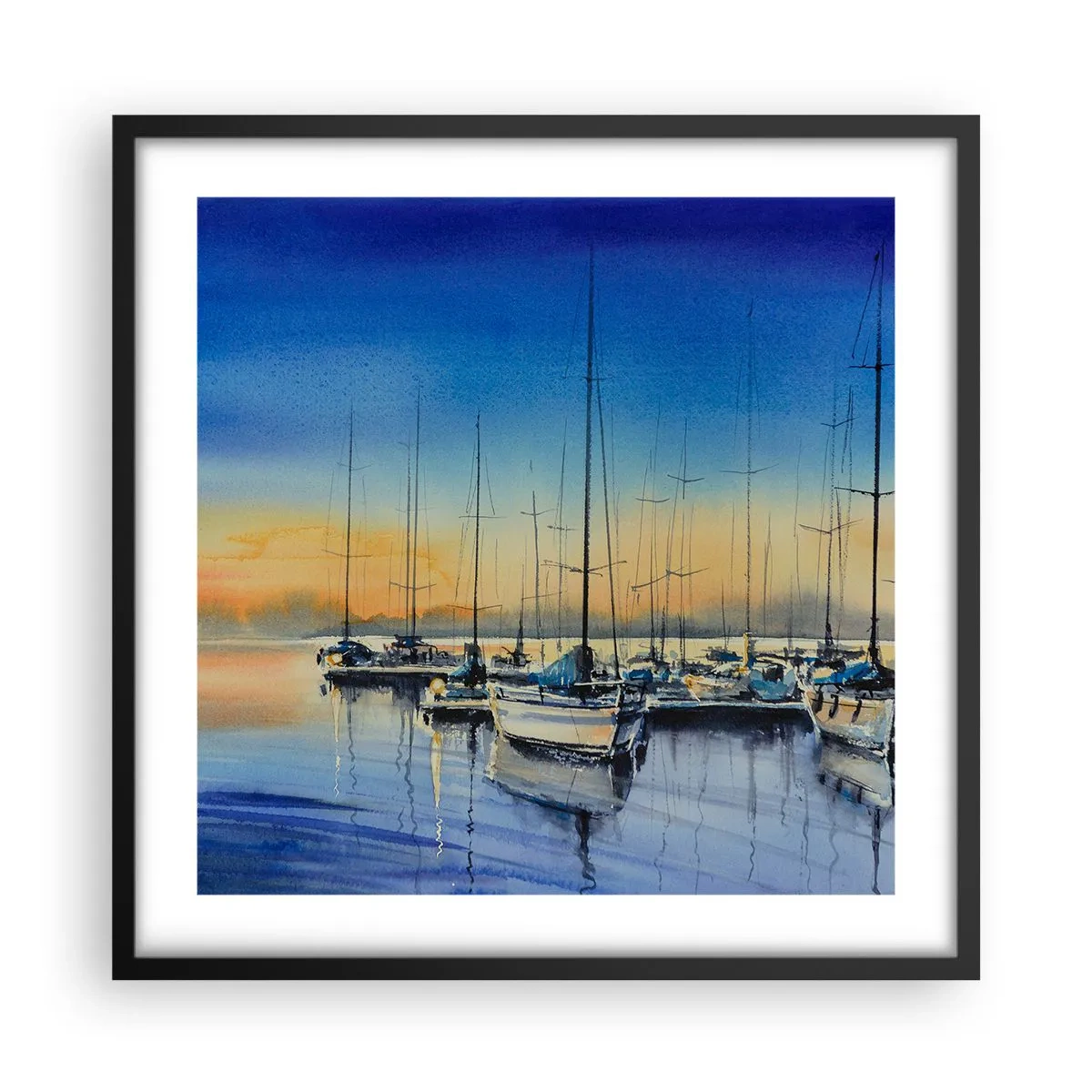 Plakat w czarnej ramie - Koniec dobrego dnia - 50x50 cm