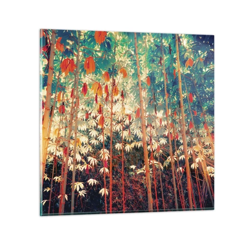 Obraz na szkle - Tajemne życie liści - 50x50 cm