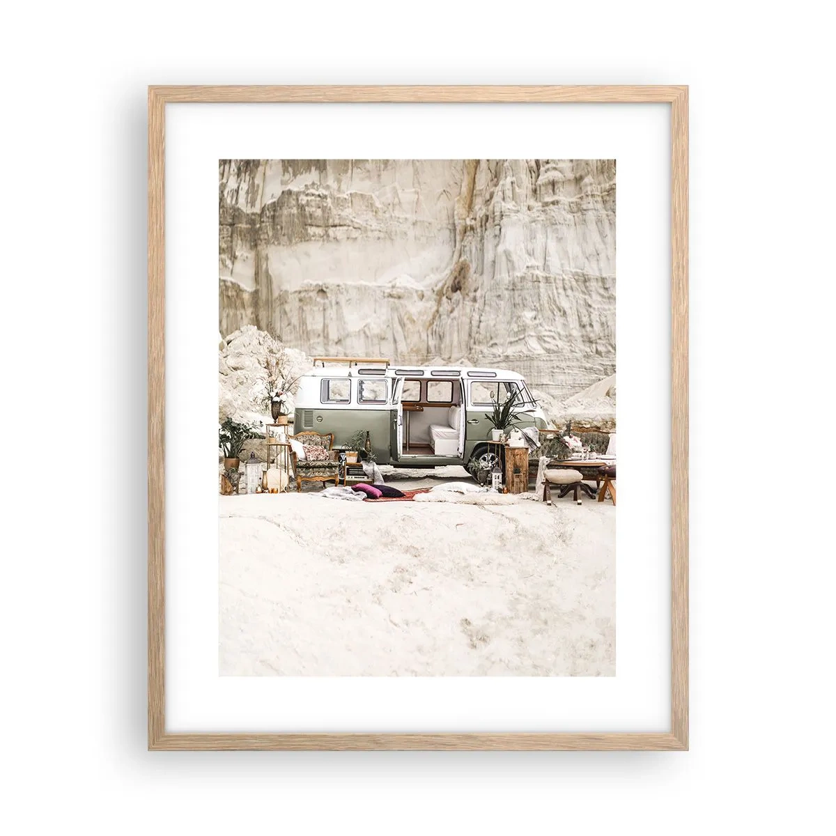 Plakat w ramie jasny dąb - Podróż czas zacząć - 40x50 cm