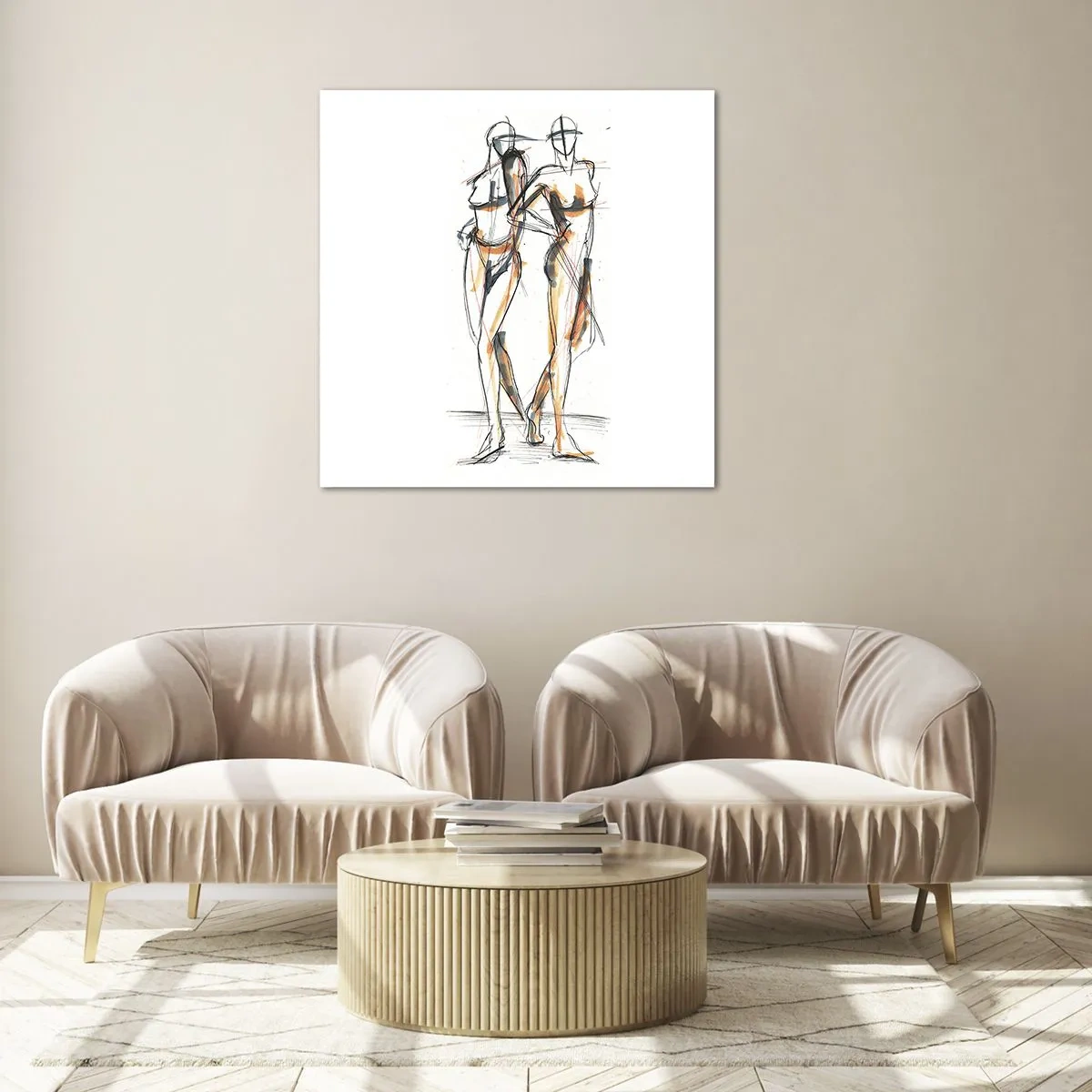 Obraz na szkle - Studium wdzięku - 60x60 cm