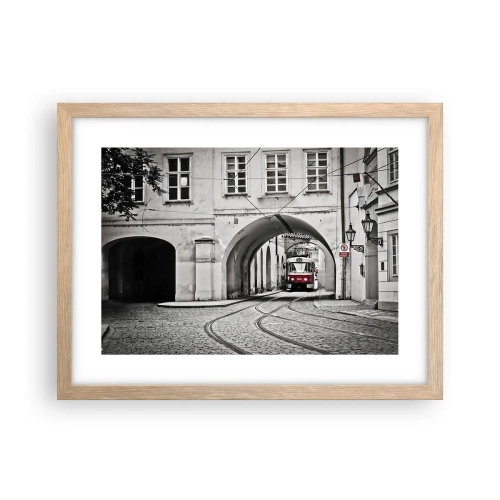 Plakat w ramie jasny dąb - Przez miejski labirynt - 40x30 cm