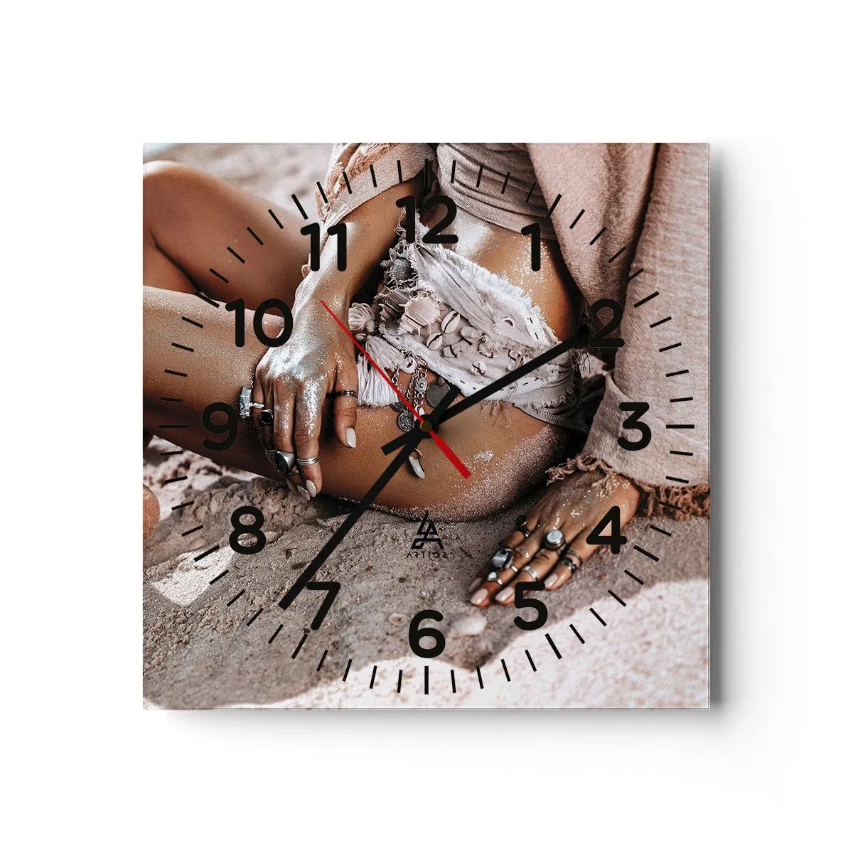 Zegar ścienny - Wyrzucona przez fale? - 40x40 cm