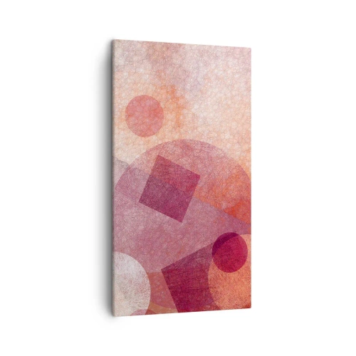 Obraz na płótnie - Przekształcenia geometryczne w różu - 45x80 cm