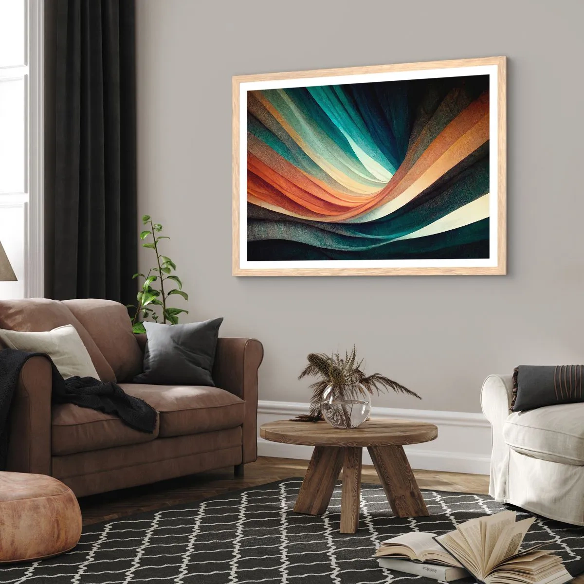 Plakat w ramie jasny dąb - Utkane z barw - 50x40 cm