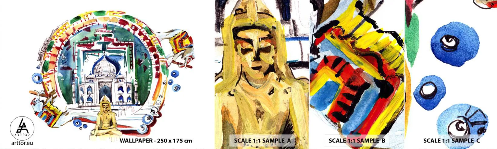 Fototapeta Próbka Standard Eco - Hinduska równowaga świata - Budda, Indie, Buddyzm - 100x30 cm