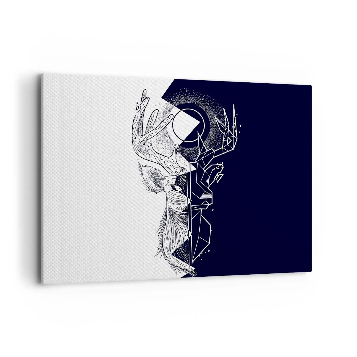 Obraz na płótnie - Geometria i natura w symbolicznej kompozycji - 100x70cm - Walka i jedność przeciwieństw - Nowoczesna dekoracja ścienna do salonu, kuchni i sypialni ARTTOR