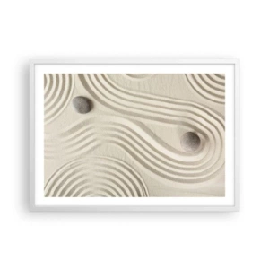 Plakat w białej ramie - Dotyk ciepła - 70x50 cm