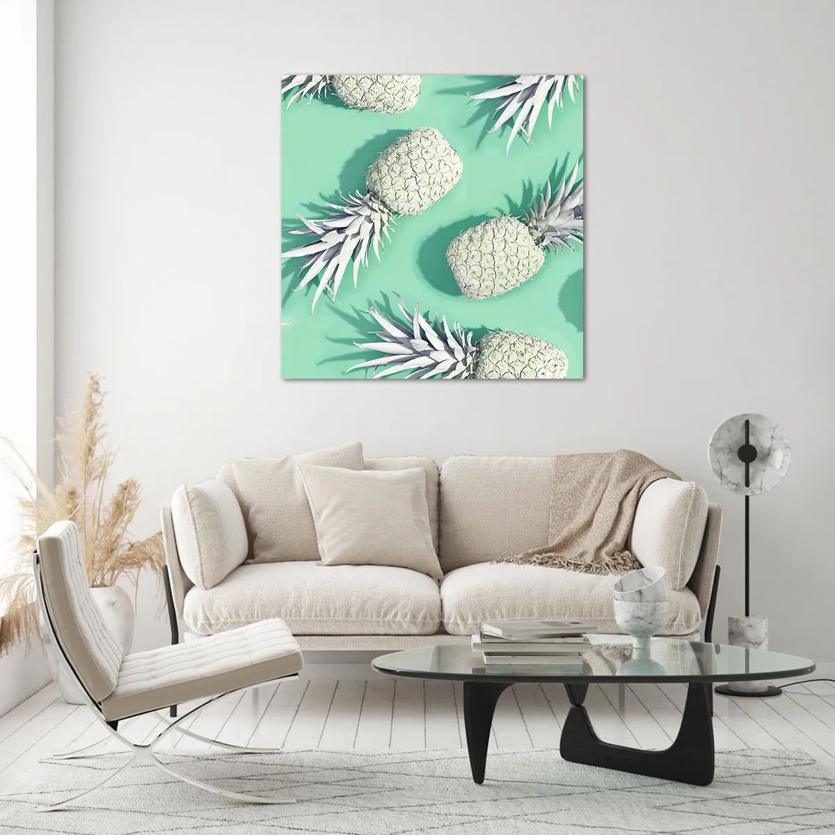 Obraz na szkle - świetnie komponują się z miętą - 40x40 cm