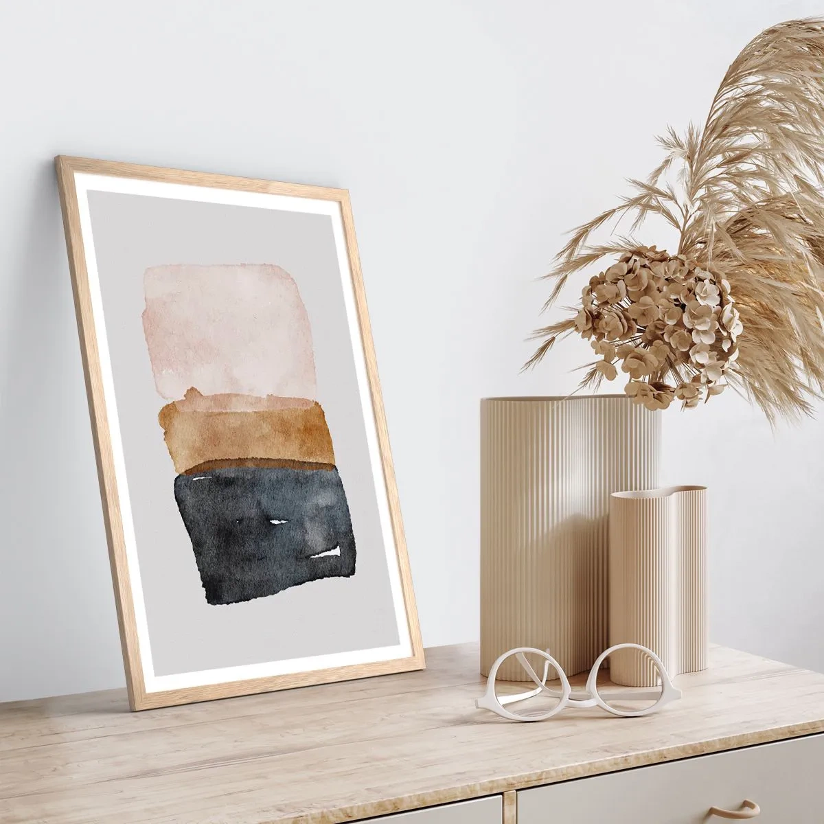 Plakat w ramie jasny dąb - Kompozycja barw ziemi - 30x40 cm