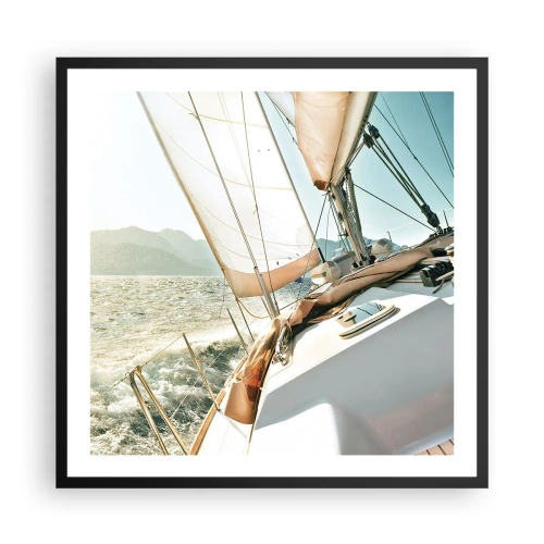 Plakat w czarnej ramie - Pod pełnymi żaglami - 60x60 cm