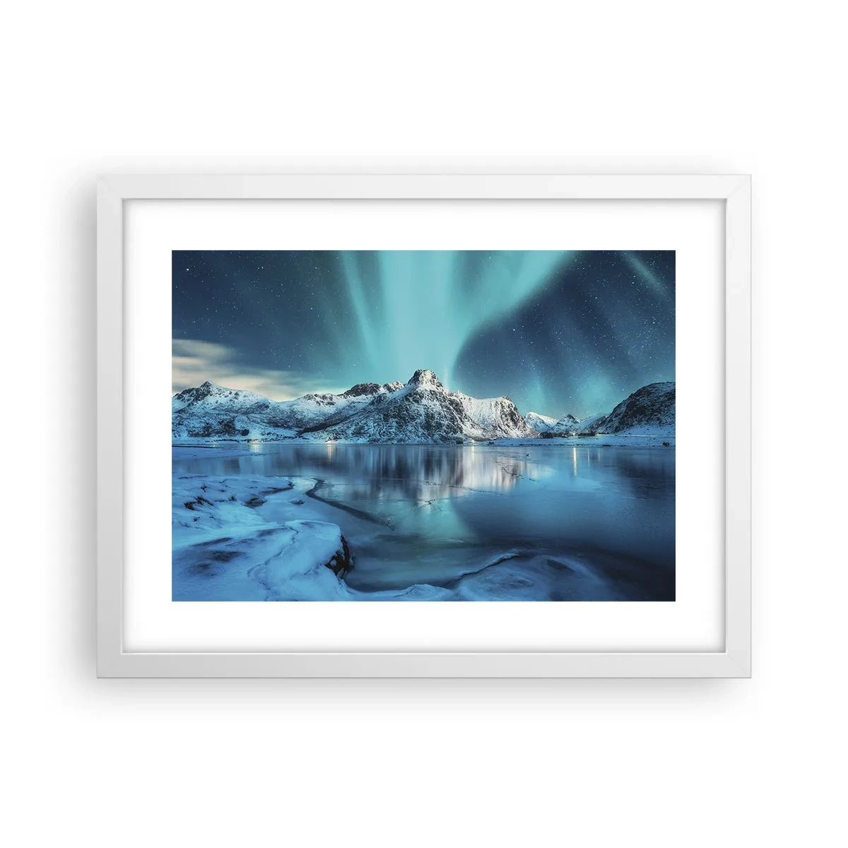 Plakat w białej ramie - Noc światła - 40x30 cm