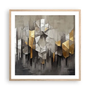 Plakat w ramie jasny dąb - Kompozycja z lodu i światła - 60x60 cm