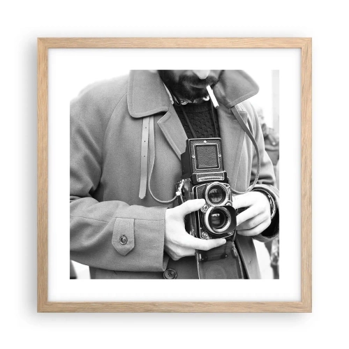 Plakat w ramie jasny dąb - W stylu retro - 40x40 cm
