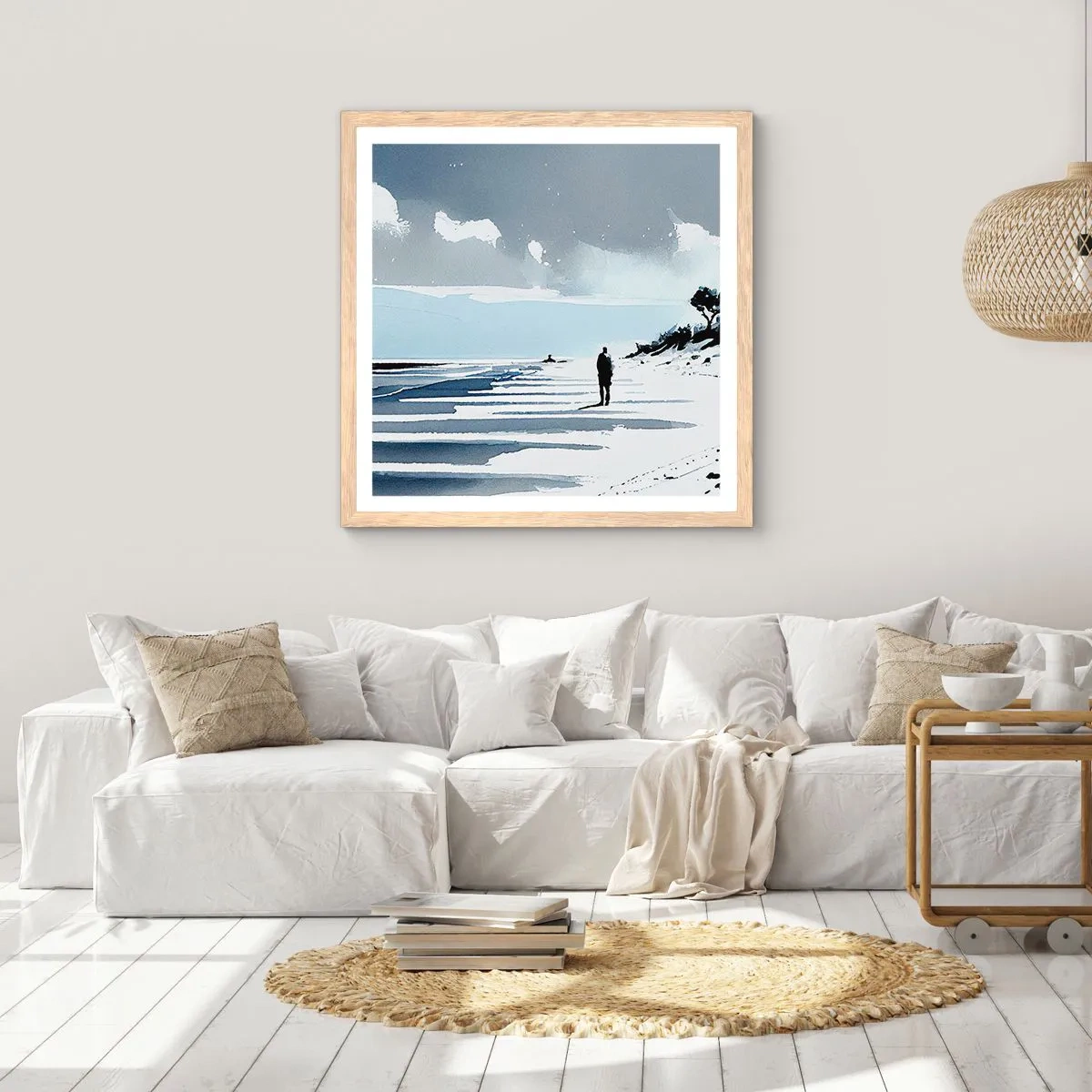 Plakat w ramie jasny dąb - Sam na sam - 60x60 cm