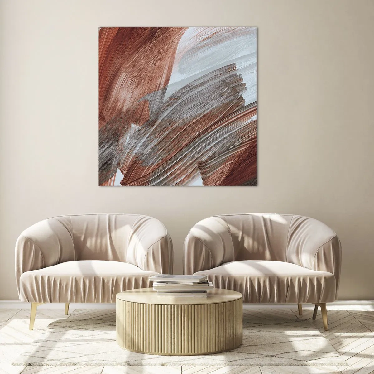 Obraz na szkle - Abstrakcja jesienna i wietrzna - 70x70 cm