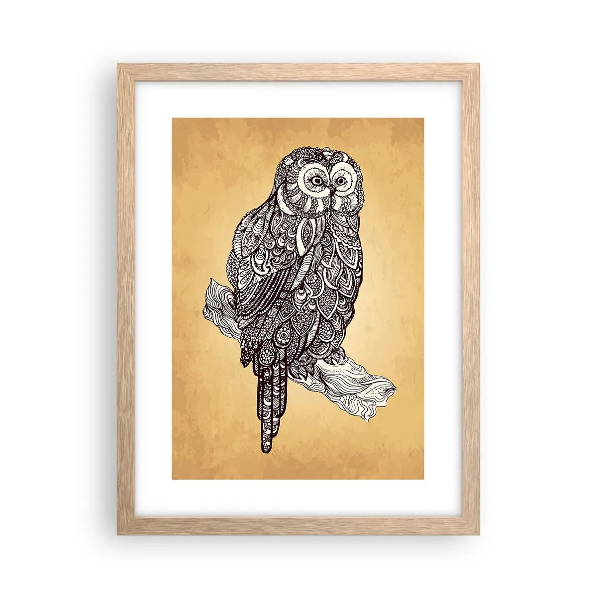 Plakat w ramie jasny dąb - Misterne ornamenty mądrości - 30x40 cm