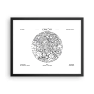 Plakat w czarnej ramie - Anatomia Krakowa - 50x40 cm