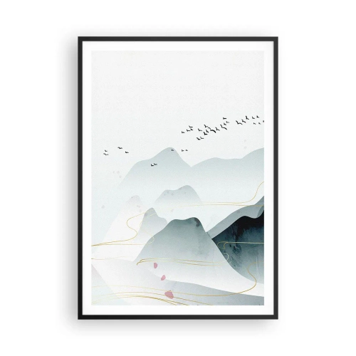 Plakat w czarnej ramie - Ponad szczytami - 70x100 cm