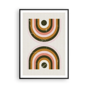 Plakat w czarnej ramie - Abstrakcja bliźniacza - 70x100 cm