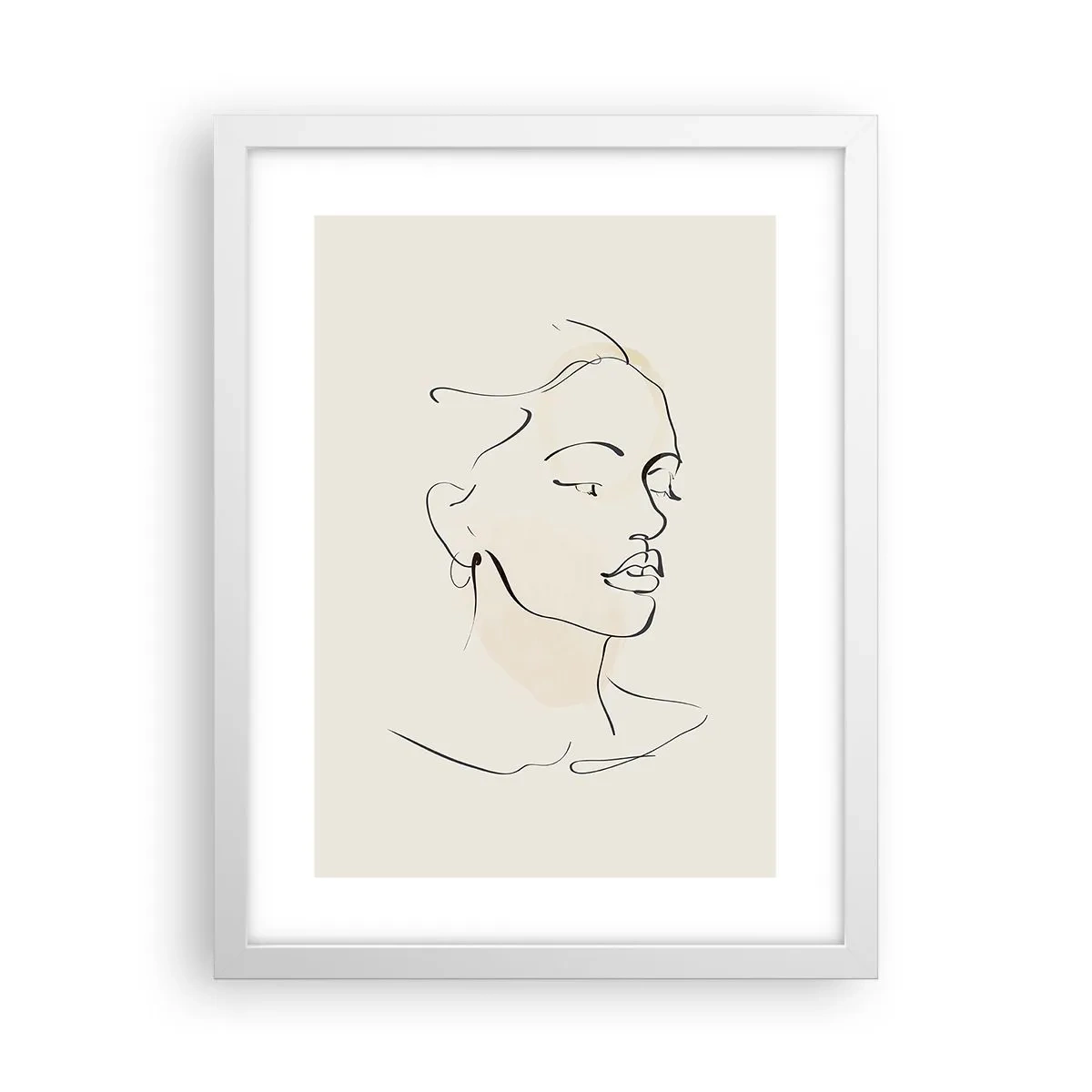 Plakat w białej ramie - Pewną kreską - 30x40 cm