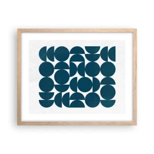 Plakat w ramie jasny dąb - Koła i półkola - 50x40 cm