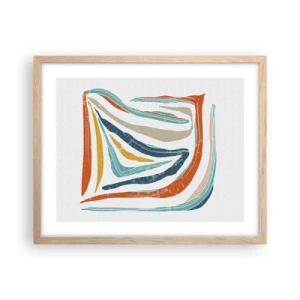 Plakat w ramie jasny dąb - Abstrakcja przyjaźnie uśmiechnięta - 50x40 cm