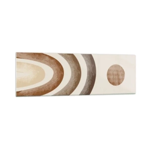 Obraz na szkle - Geometryczny motyw planetarny w odcieniach brązu - 160x50cm - W odległej galaktyce - Nowoczesna dekoracja ścienna do salonu i sypialni ARTTOR