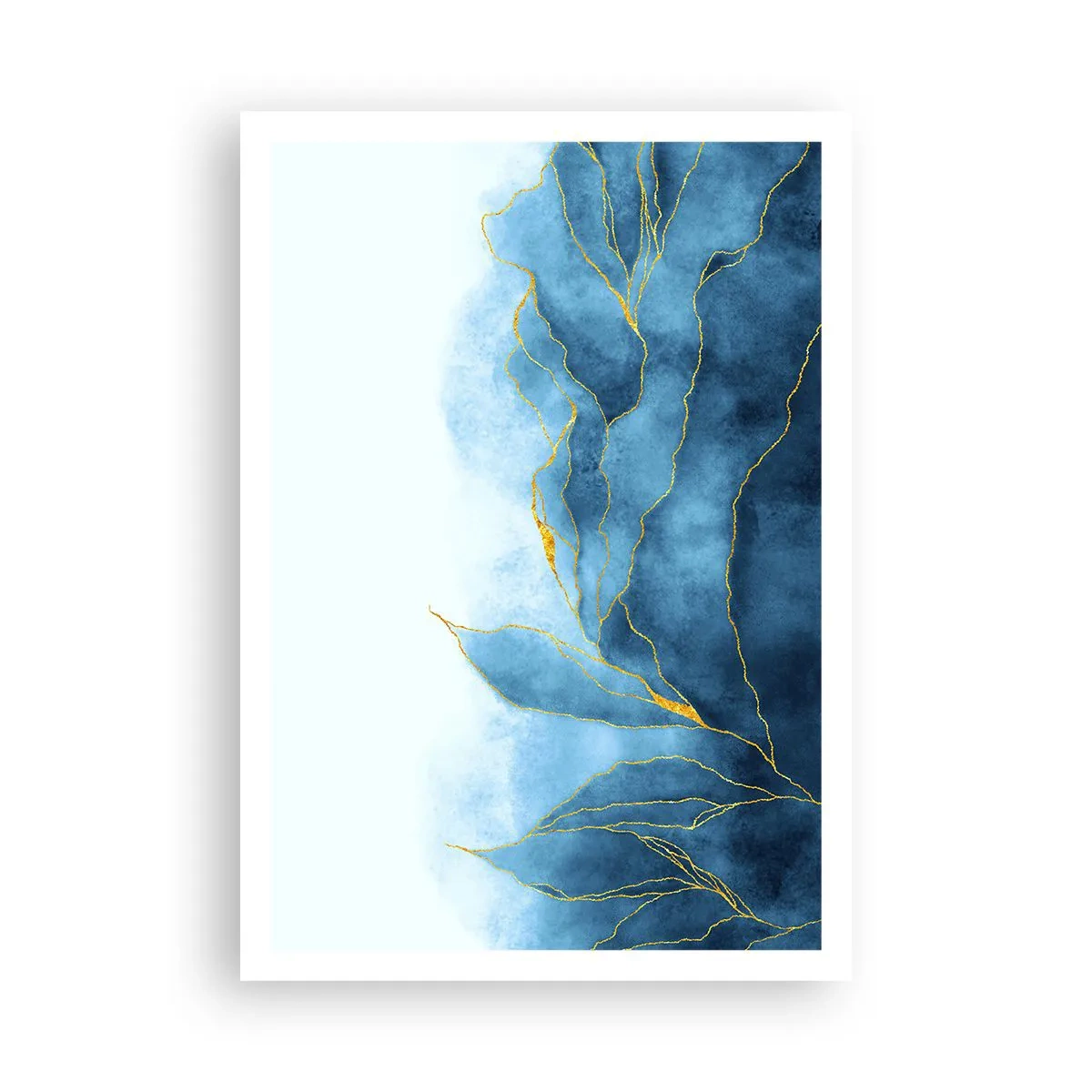 Plakat - Błękit w złocie - 70x100 cm