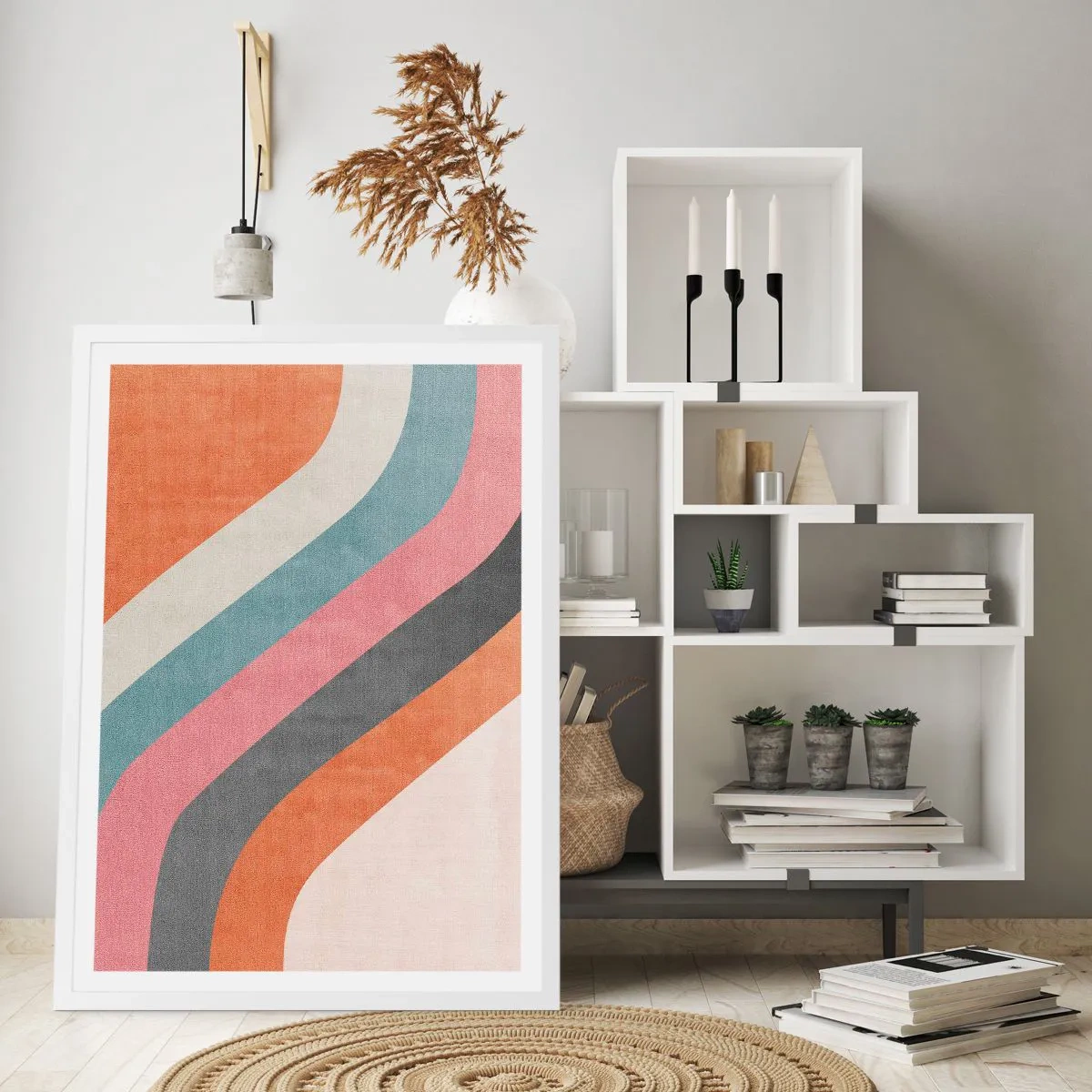 Plakat w białej ramie - Kompozycja diagonalna – ruch - 50x70 cm