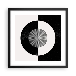 Plakat w czarnej ramie - Harmonia w czerni i bieli - 40x40 cm
