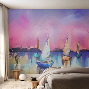 Fototapeta na wymiar Premium Canvas - Kierunek: szerokie wody - Krajobraz, Jezioro, Żaglówka