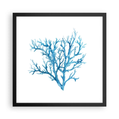 Plakat w czarnej ramie - Morski filigran - 40x40 cm