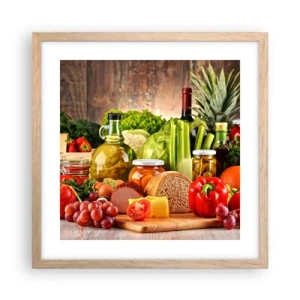 Plakat w ramie jasny dąb - Wędzone, pieczone, marynowane - 40x40 cm
