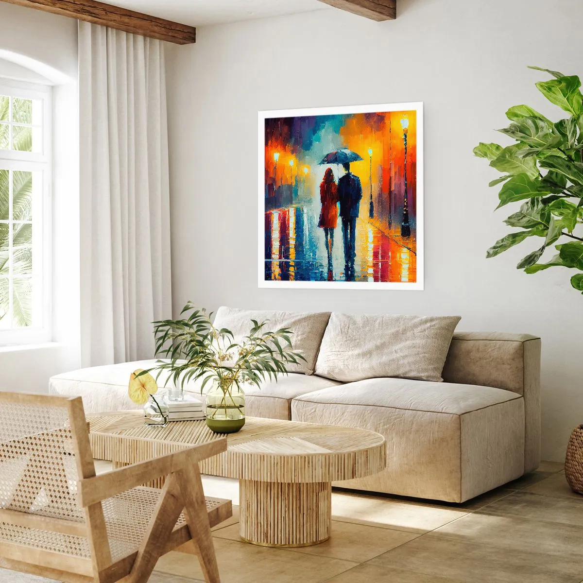 Plakat - Razem – kolorowa noc - 40x40 cm