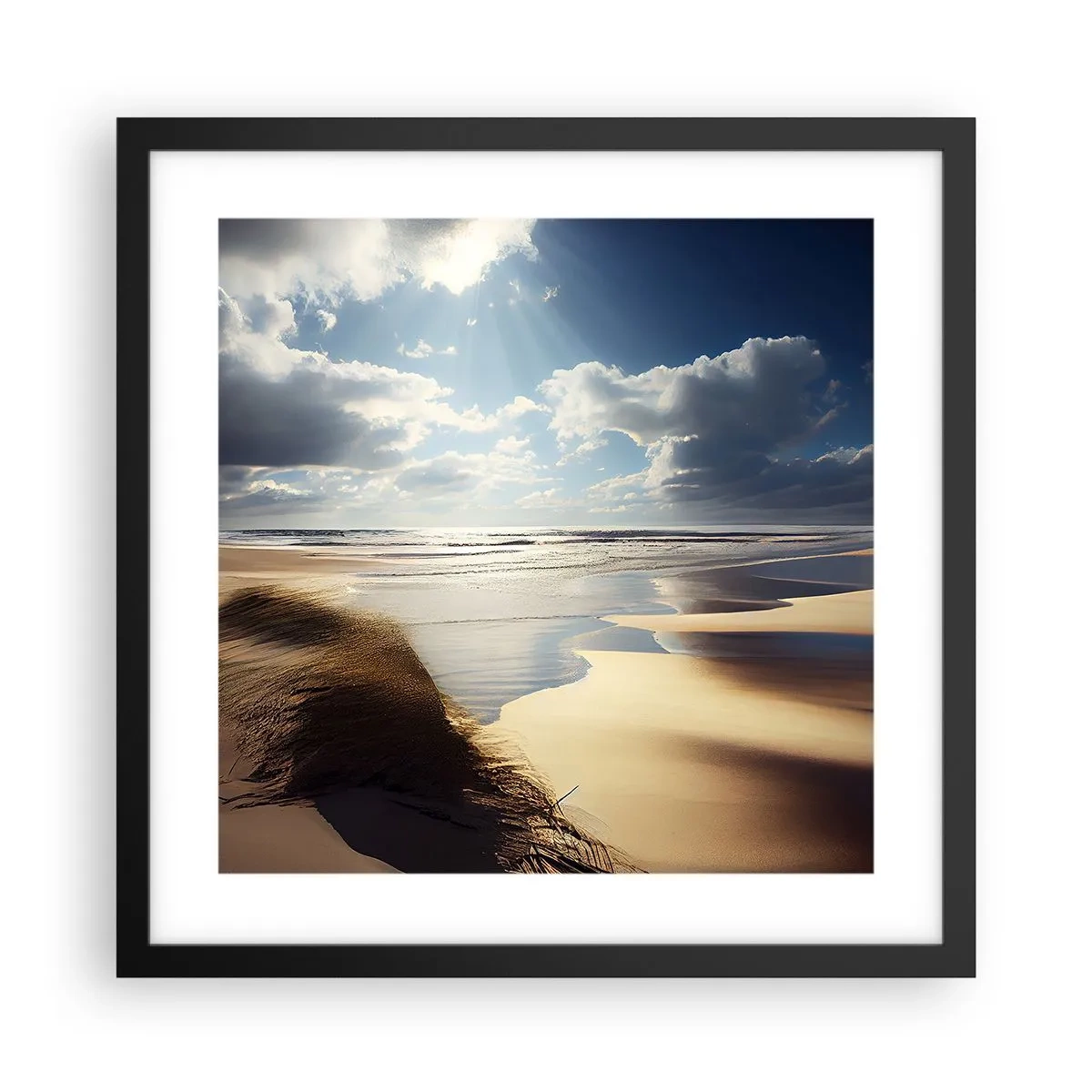 Plakat w czarnej ramie - Plaża, dzika plaża - 40x40 cm
