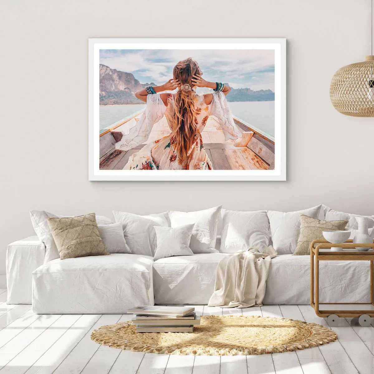 Plakat w białej ramie - W drodze ku szczęściu - 100x70 cm