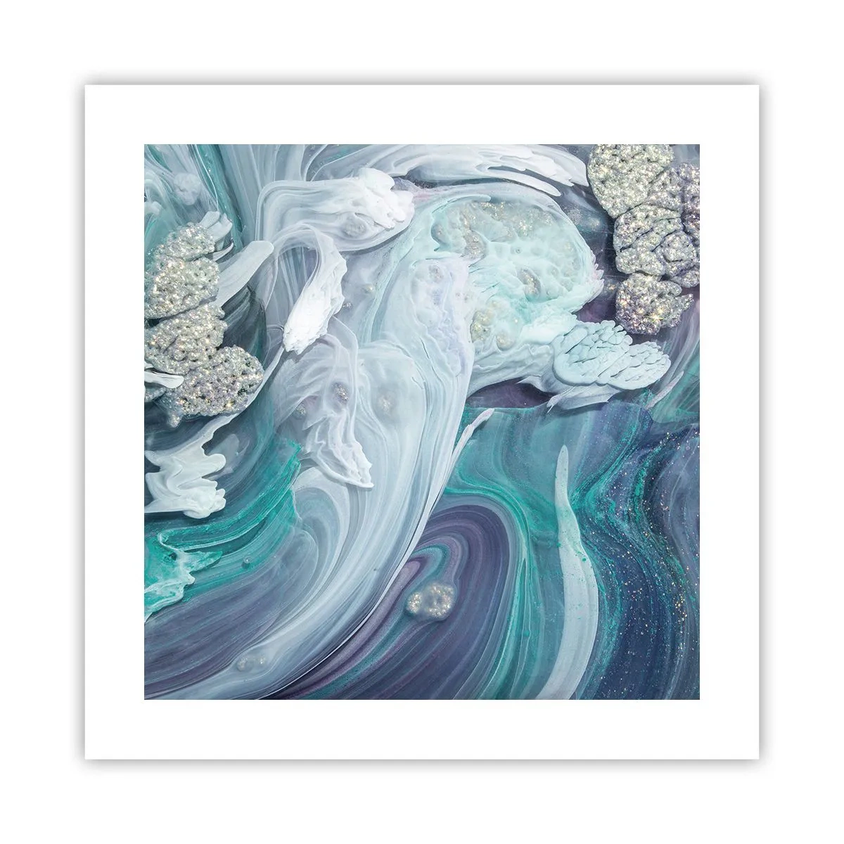 Plakat - Nurty błękitu - 40x40 cm
