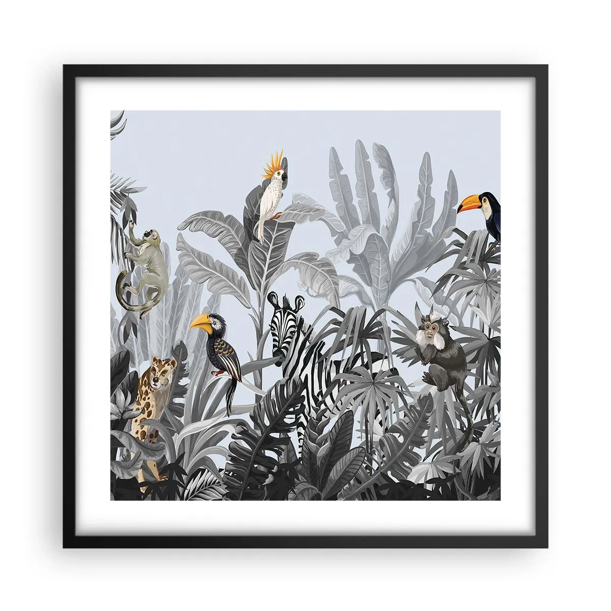 Plakat w czarnej ramie - Afrykańska bajka - 50x50 cm