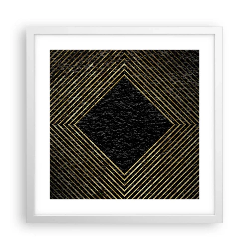 Plakat w białej ramie - Geometria w stylu glamour - 40x40 cm