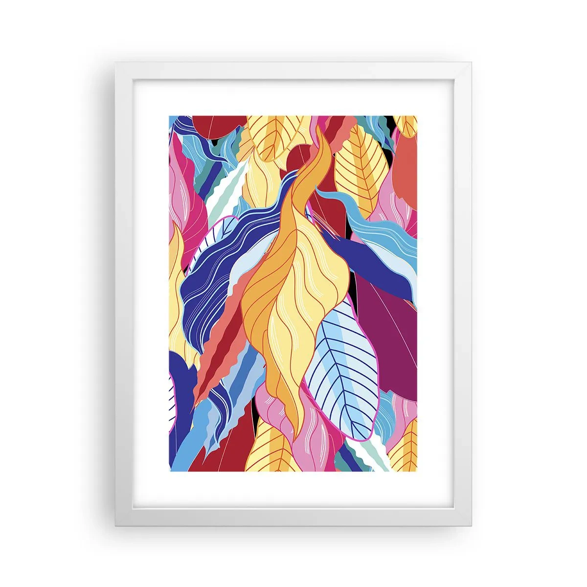 Plakat w białej ramie - Kolorowy bałagan - 30x40 cm