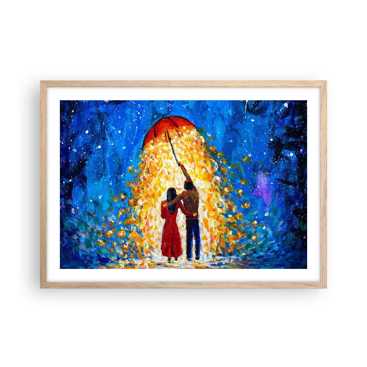 Plakat w ramie jasny dąb - Magia deszczowego wieczoru? - 70x50 cm