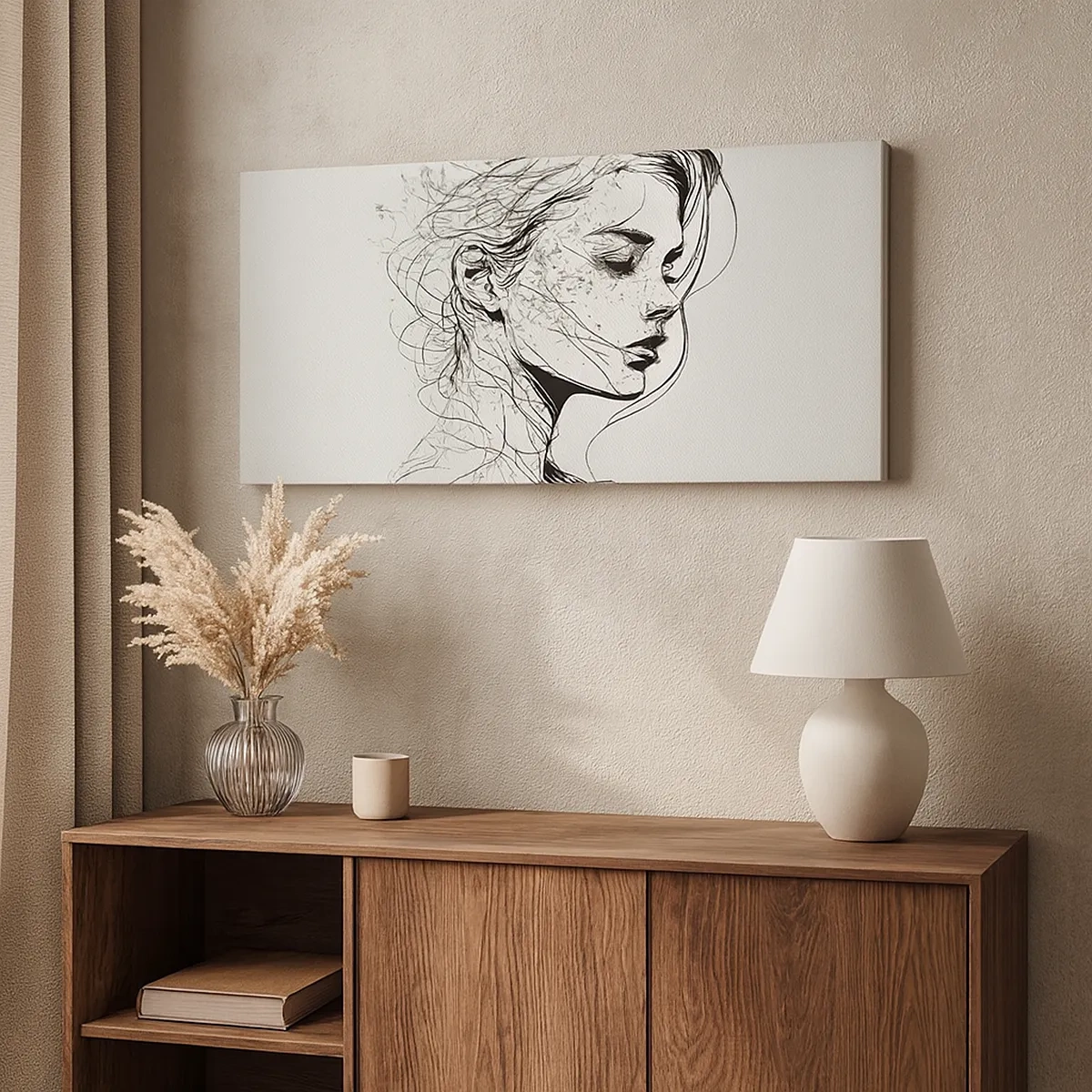 Obraz na płótnie - Portret w zamyśleniu - 30x30 cm