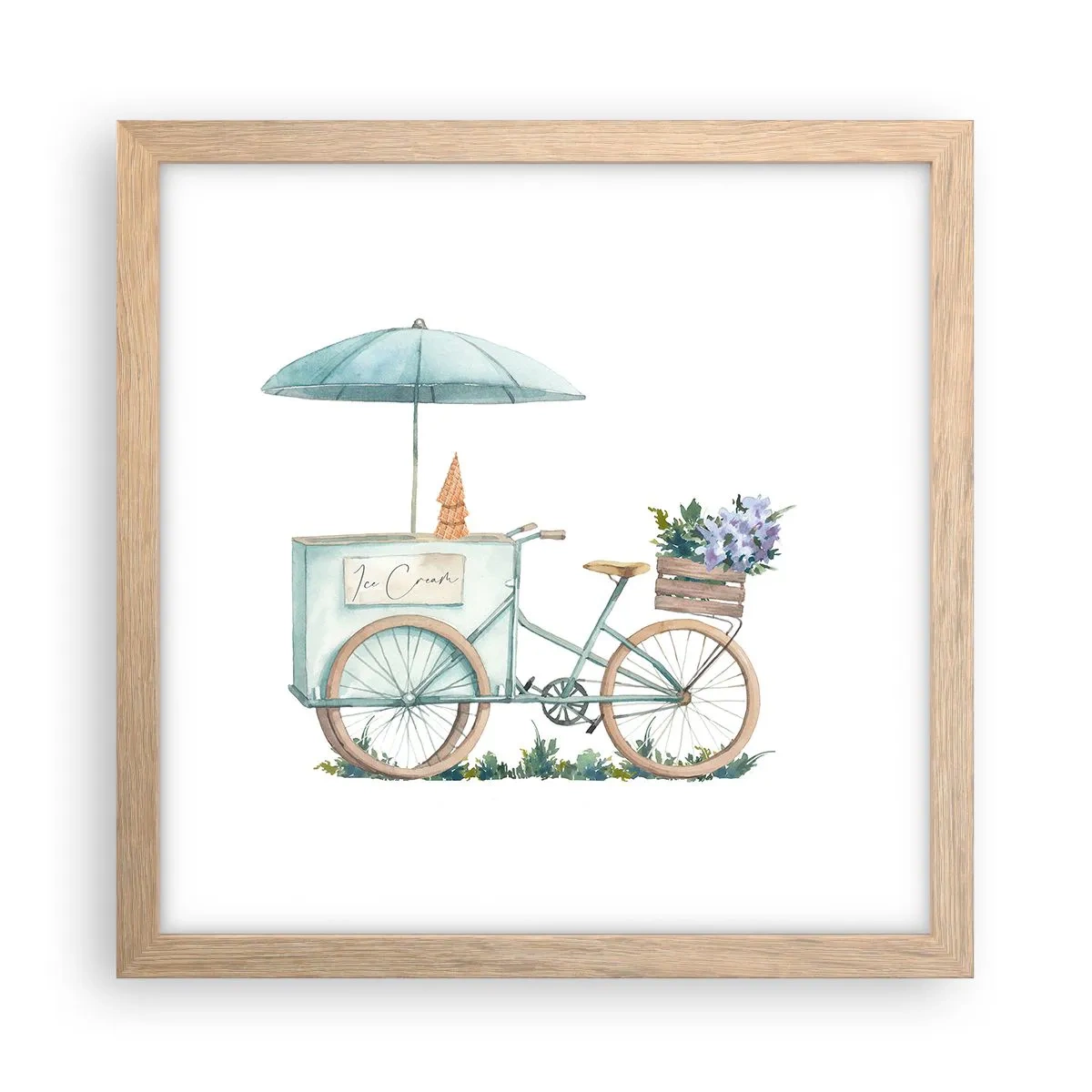 Plakat w ramie jasny dąb - Słodkie wspomnienie lata - 30x30 cm