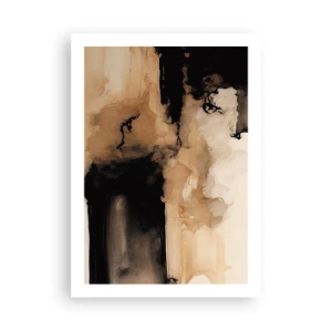 Plakat - Abstrakcyjna kompozycja w ciepłych odcieniach brązu - 50x70cm - Abstrakcja intrygująca - Nowoczesna dekoracja ścienna do salonu, kuchni i sypialni ARTTOR