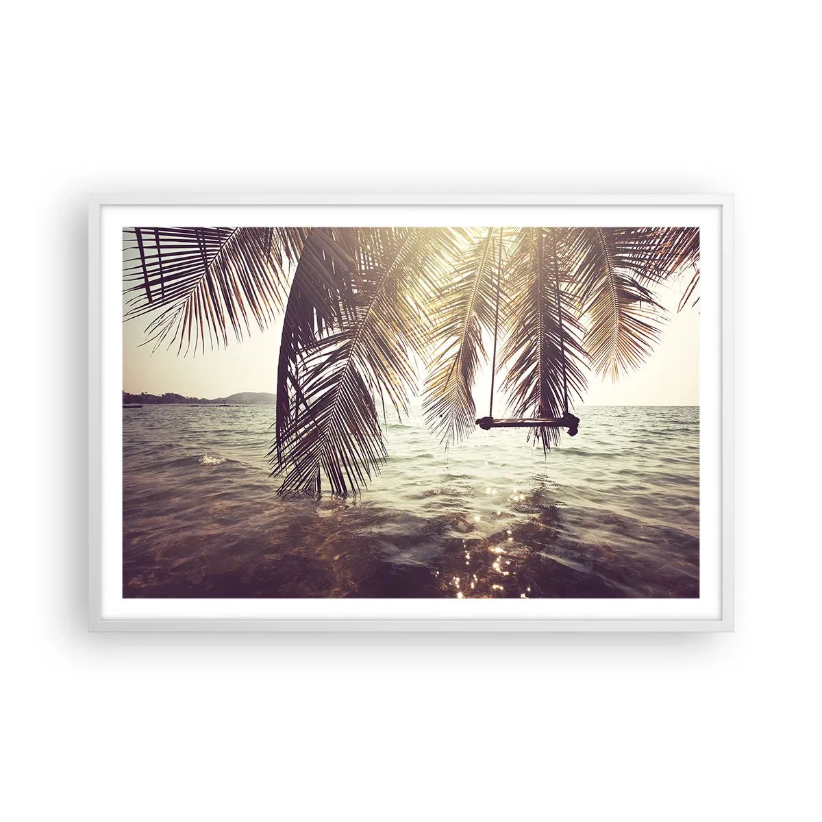 Plakat w białej ramie - Można bujać w obłokach do woli - 91x61 cm